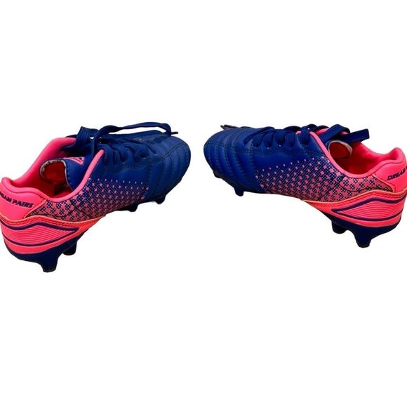 Dream Pairs Girls Kids Pink & Blue Lace Up Soccer Cleats. Size 10. - Picture 4 of 9
